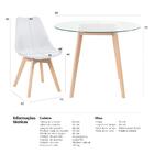 Kit - Mesa De Vidro Leda 90 Cm + 2 Cadeiras Estofadas Leda Br