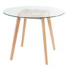 Kit - Mesa De Vidro Leda 90 Cm + 3 Cadeiras Estofadas Leda Br