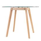 Kit - Mesa De Vidro Leda 90 Cm + 4 Cadeiras Estofadas Leda Br