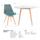 Kit - Mesa De Vidro Leda 90 Cm + 4 Cadeiras Estofadas Leda Ve