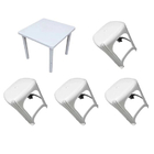 Kit Mesa Desmon. 83cm E 4 Banquetas Branca Cap. 120kg