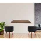 Kit Mesa Dobrável Articulada Lauren E 2 Puffs Redondos Loren