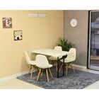 Kit Mesa Dobrável Retrátil 120x75 Branca + 4 Cadeiras Charles