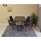 Kit Mesa Dobrável Retrátil 120x75 Preta + 4 Cadeiras Charles
