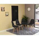 Kit Mesa Dobrável Retrátil 120x75 Preta + 4 Cadeiras Charles