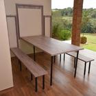 Kit Mesa Dobrável Retrátil 215x89 Com 02 Bancos - Unique