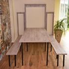 Kit Mesa Dobrável Retrátil 215x89 Com 02 Bancos - Unique