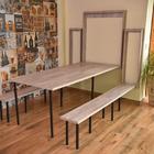 Kit Mesa Dobrável Retrátil 215x89 Com 02 Bancos - Unique