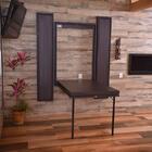 Kit Mesa Dobrável Retrátil 415x89 Com 02 Bancos - Ébano