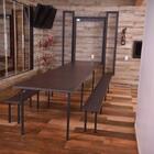 Kit Mesa Dobrável Retrátil 415x89 Com 02 Bancos - Ébano