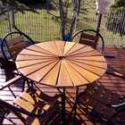 Kit Mesa E 4 Cadeiras Em Alumínio E Madeira (com Ombrelone Be