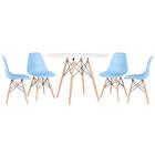 Kit - Mesa Eames 100 Cm Branco + 4 Cadeiras Eames Eiffel Dsw