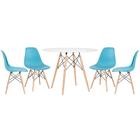 Kit - Mesa Eames 100 Cm Branco + 4 Cadeiras Eames Eiffel Dsw
