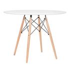 Kit - Mesa Eames 100 Cm Branco + 4 Cadeiras Eiffel Daw Azul T