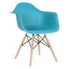 Kit - Mesa Eames 100 Cm Branco + 4 Cadeiras Eiffel Daw Azul T