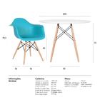 Kit - Mesa Eames 100 Cm Branco + 4 Cadeiras Eiffel Daw Azul T