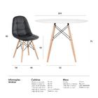 Kit - Mesa Eames 100 Cm Branco + 5 Cadeiras Estofadas Eiffel