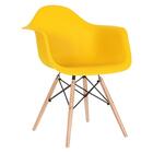 Kit - Mesa Eames 100 Cm Preto + 4 Cadeiras Eiffel Daw Amarelo