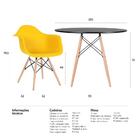 Kit - Mesa Eames 100 Cm Preto + 4 Cadeiras Eiffel Daw Amarelo