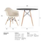 Kit - Mesa Eames 100 Cm Preto + 4 Cadeiras Eiffel Daw Bege