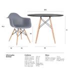 Kit - Mesa Eames 100 Cm Preto + 4 Cadeiras Eiffel Daw Cinza E