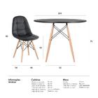 Kit - Mesa Eames 100 Cm Preto + 5 Cadeiras Estofadas Eiffel B