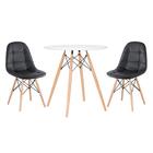 Kit - Mesa Eames 70 Cm Branco + 2 Cadeiras Estofadas Botonê P