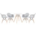 Kit - Mesa Eames 70 Cm Branco + 4 Cadeiras Eiffel Daw Com Bra