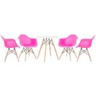 Kit - Mesa Eames 70 Cm Branco + 4 Cadeiras Eiffel Daw Com Bra