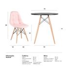 Kit - Mesa Eames 70 Cm Preto + 2 Cadeiras Estofadas Botonê Ro