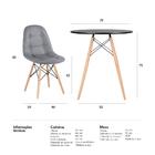 Kit - Mesa Eames 70 Cm Preto + 4 Cadeiras Eames Estofadas Cin