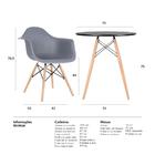 Kit - Mesa Eames 70 Cm Preto + 4 Cadeiras Eiffel Daw Com Braç