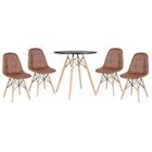 Kit - Mesa Eames 70 Cm Preto + 4 Cadeiras Estofadas Botonê Ma
