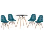Kit - Mesa Eames 70 Cm Preto + 4 Cadeiras Estofadas Botonê Tu