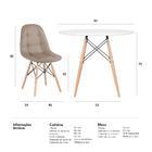 Kit - Mesa Eames 90 Cm Branco + 5 Cadeiras Estofadas Eiffel B