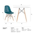 Kit - Mesa Eames 90 Cm Branco + 5 Cadeiras Estofadas Eiffel B