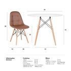 Kit - Mesa Eames 90 Cm Branco + 5 Cadeiras Estofadas Eiffel B
