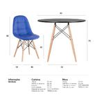 Kit - Mesa Eames 90 Cm Preto + 5 Cadeiras Estofadas Eiffel Bo