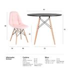 Kit - Mesa Eames 90 Cm Preto + 5 Cadeiras Estofadas Eiffel Bo