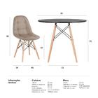 Kit - Mesa Eames 90 Cm Preto + 5 Cadeiras Estofadas Eiffel Bo