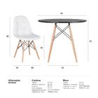 Kit - Mesa Eames 90 Cm Preto + 5 Cadeiras Estofadas Eiffel Bo