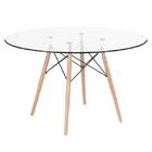 Kit - Mesa Eames Com Tampo De Vidro 120 Cm + 4 Cadeiras Eiffe