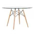 Kit - Mesa Eames Com Tampo De Vidro 120 Cm + 5 Cadeiras Eiffe