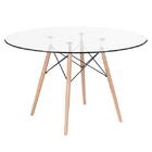 Kit - Mesa Eames Com Tampo De Vidro 120 Cm + 5 Cadeiras Eiffe