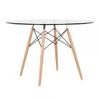 Kit - Mesa Eames Com Tampo De Vidro 120 Cm + 5 Cadeiras Eiffe