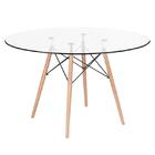 Kit - Mesa Eames Com Tampo De Vidro 120 Cm + 6 Cadeiras Eiffe