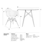Kit - Mesa Eames Com Tampo De Vidro 90 Cm + 4 Cadeiras Eiffel