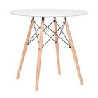Kit - Mesa Eames Eiffel 80 Cm Branco + 2 Cadeiras Estofadas B