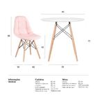 Kit - Mesa Eames Eiffel 80 Cm Branco + 3 Cadeiras Estofadas B