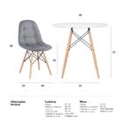 Kit - Mesa Eames Eiffel 80 Cm Branco + 3 Cadeiras Estofadas B